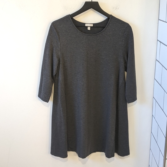 Garnet Hill Tops - Garnet Hill Grey Tencel Lyocell A Lined Seamed Tunic